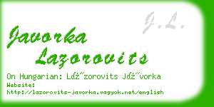 javorka lazorovits business card